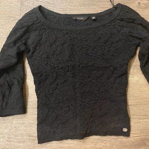 Black Guess Patterned Sweater - Sz XS